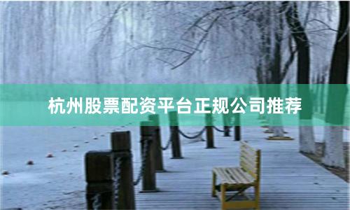 杭州股票配资平台正规公司推荐